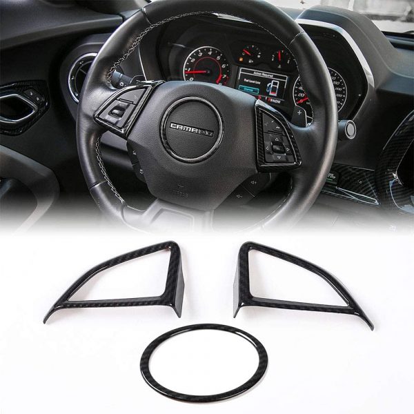 2016 - 24 Camaro Steering Wheel Trim Cover Kit  | Colored / Carbon Fiber