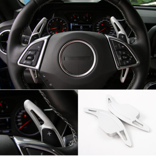 Second image of 2016 - 24 Camaro Aluminum Paddle Shifter Cover Extensions | Red/Blue/Green/Silver/Black