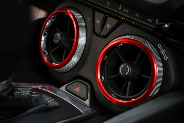 2016 - 24 Camaro Red/Blue Aluminum Air Vent Bezel Rings
