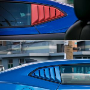 gloss/matte black side quarter window louvers 2016-19 camaro lt/rs/ss/zl1