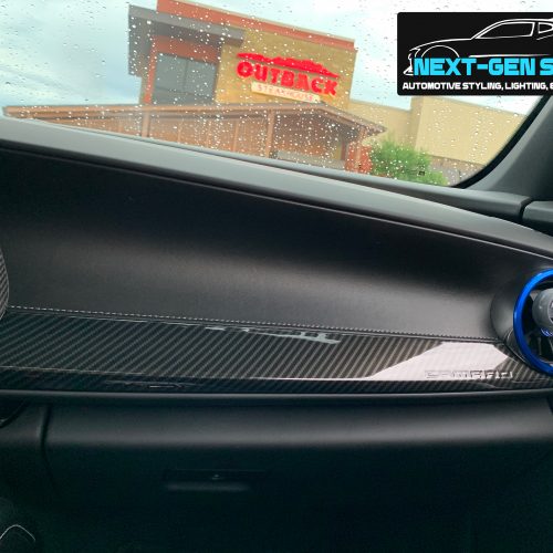 Second image of 2016 - 24 Camaro Carbon Fiber Co-Pilot Dashboard Overlay Trim Cover