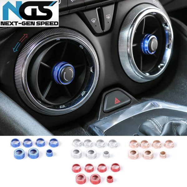 2016 - 24 Camaro Colored Aluminum Interior Vent/Switch Knobs | Red/Blue/Silver