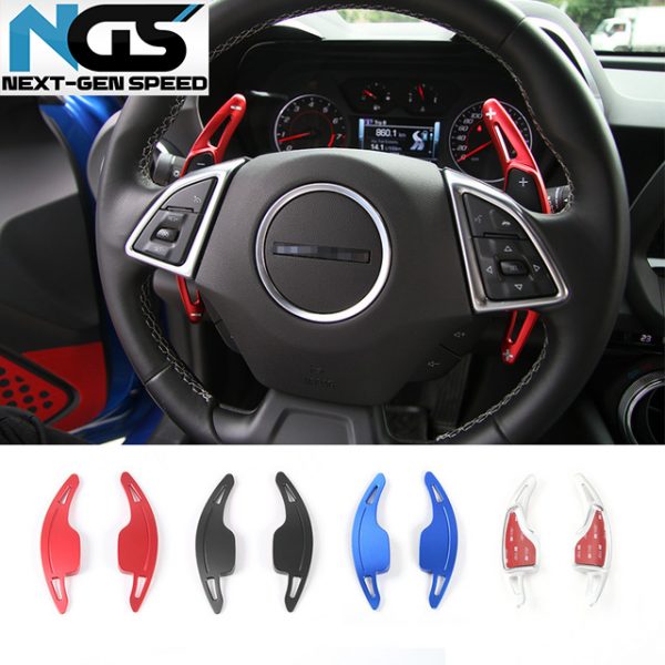2016 - 24 Camaro Aluminum Paddle Shifter Cover Extensions | Red/Blue/Green/Silver/Black