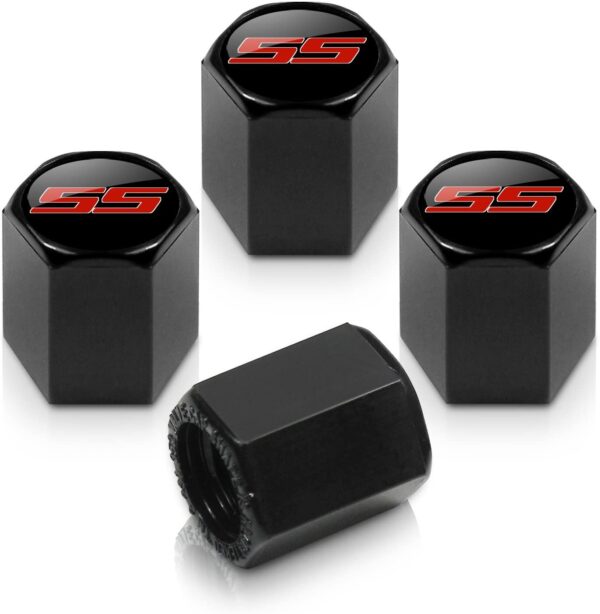 Camaro SS Elite Gloss Black SS Valve Stem Caps