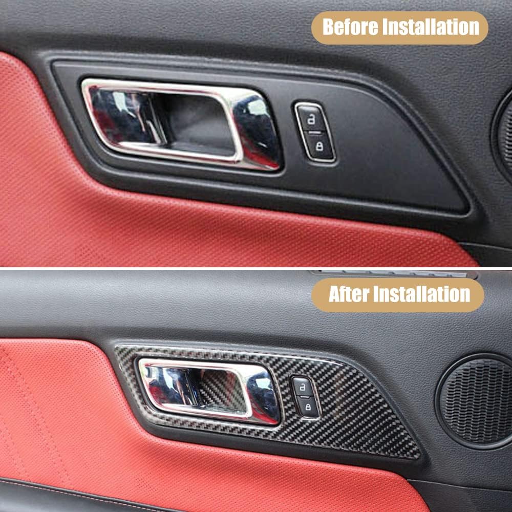 Enhance Your 2015-24 Mustang with Real Carbon Fiber Interior Door
