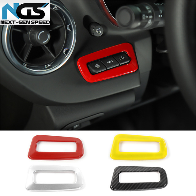 Carbon fiber ABS Head Display Switch Button Cover For Chevrolet Camaro 2017-2019 