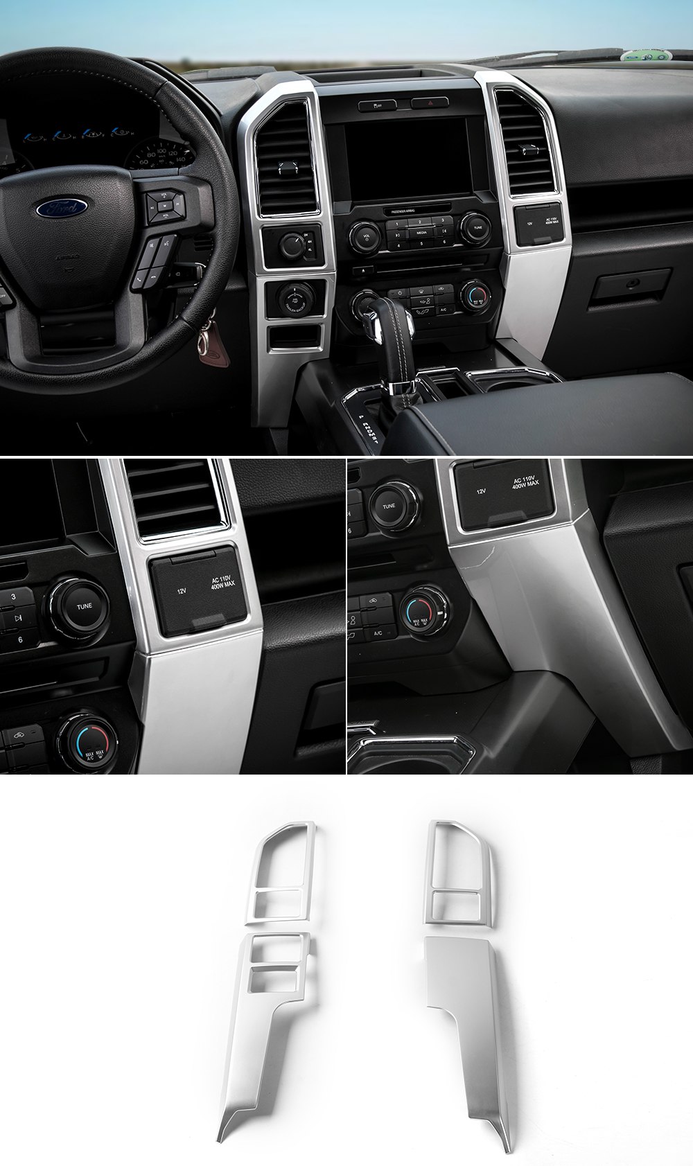 ford dashboard parts on Center Dash Vent Trim Covers 5 Finishes 2016 2021 Ford F 150 Next Gen Speed