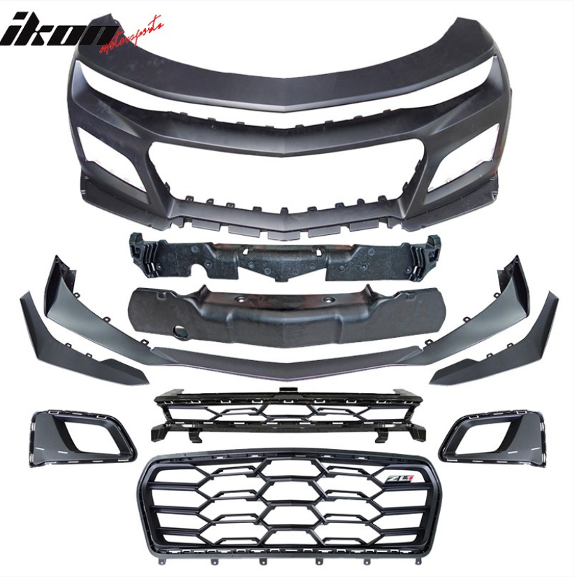 thumbnail image 2 of Jetcruise ZL1 Style Front Bumper Cover Conversion For 2016-2018 Chevy Camaro – Unpainted Black PP 2 of 4