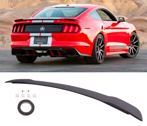 For15-18 Ford Mustang GT OE Style Flush Rear Trunk Spoiler Painted Blade Black 