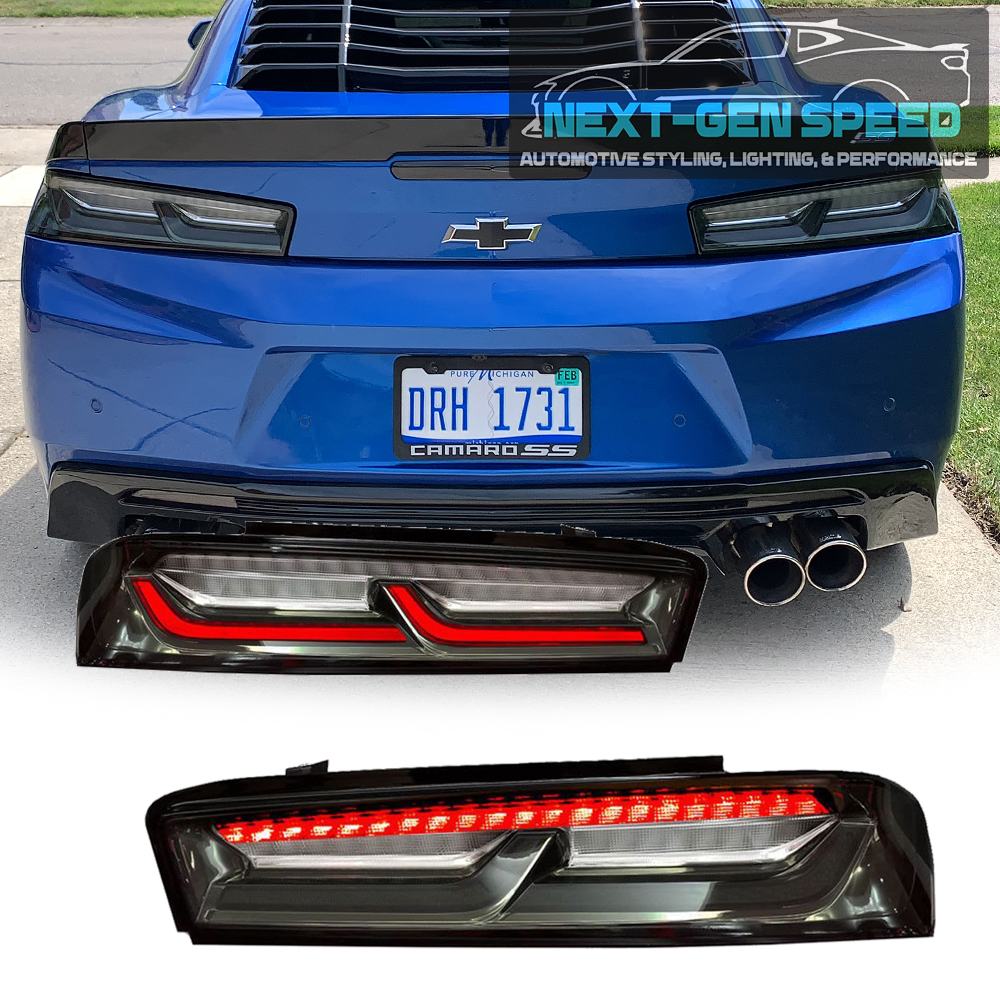 US LEGAL RED SIGNAL 2016-2018 Chevrolet Camaro Smoked LED Tail Light 6th Gen6 