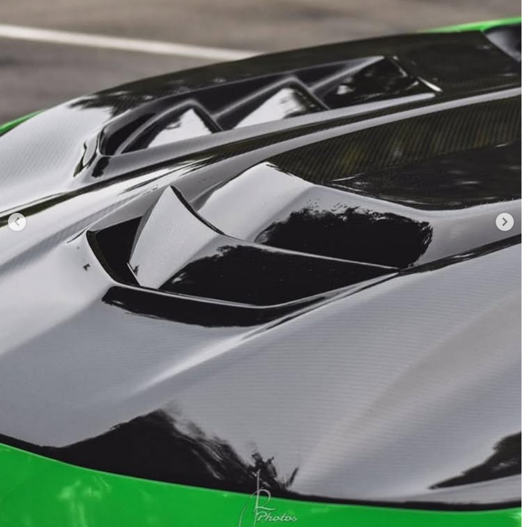 Second image of 2016 - 23 Camaro iROC-Z ZR1 Style Hood with Louvers (Carbon Fiber/FRP)