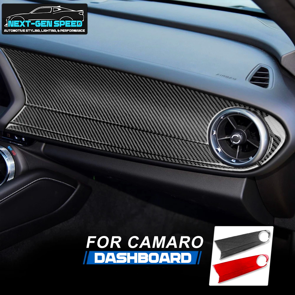Carbon Fiber Interior Panel Frame Cover Trim Compatible with Chevrolet Camaro 2016-2022 Dashboard Instrument Panel 03, Carbon 