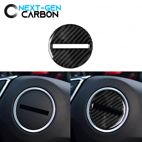 Second image of 2016 - 24 Camaro Carbon Fiber Center Steering Wheel Cover | Next-Gen Carbon