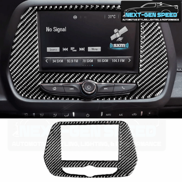 2016 - 24 Camaro Real Carbon Fiber 7" Radio Trim Cover