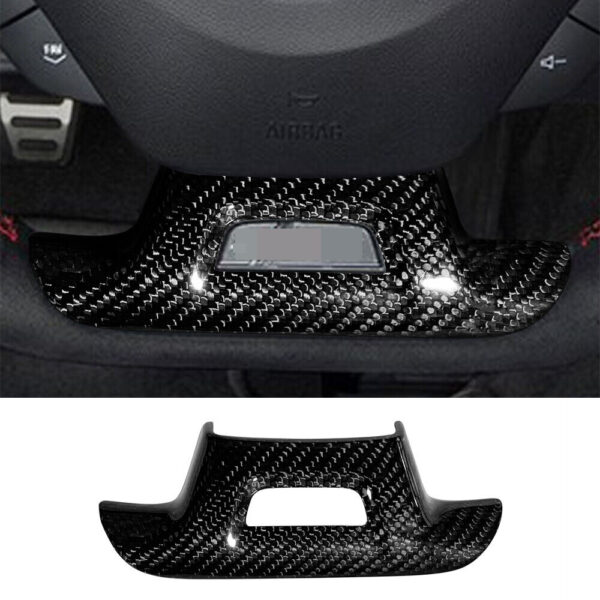 Second image of 2016 - 24 Camaro Carbon Fiber Lower Steering Wheel Panel Cover (With Hole / Without Hole)