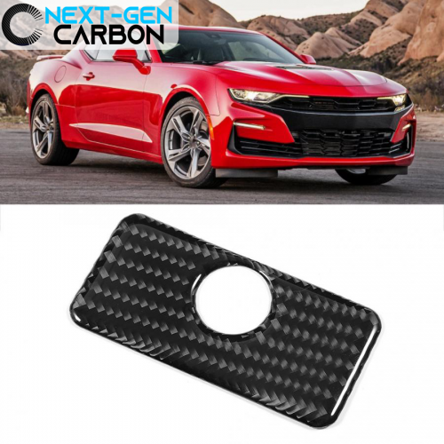 Second image of 2016 - 24 6th Gen Camaro Carbon Fiber Glove Box Handle Cover | Next-Gen Carbon