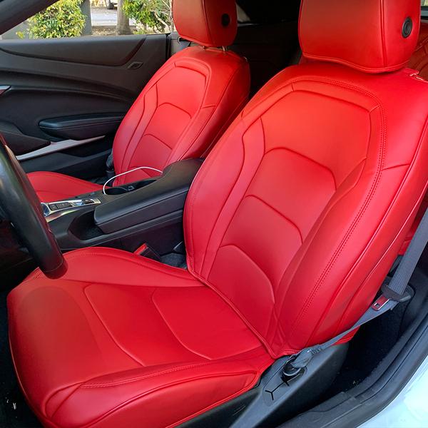 Two Tone Leather Seat Covers 2018 2022 Chevy Camaro Next Gen Sd - Leather Seat Covers For 2008 Cadillac Cts