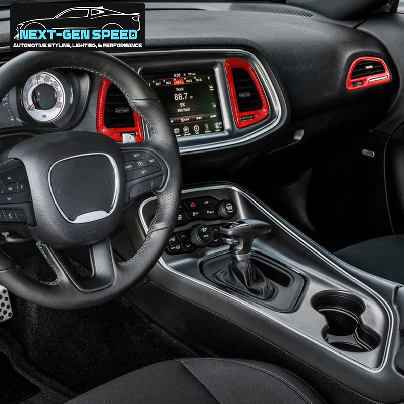 Carbon Fiber Black Pnndee Challenger Dash Trim Dashboard Decoration Accessories for Dodge Challenger 2015 up 