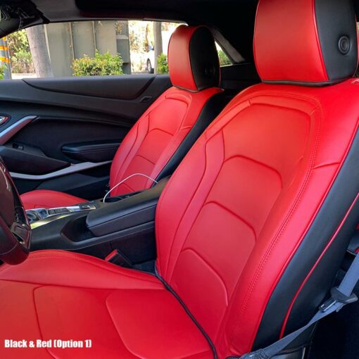 2016 - 23 Camaro Two-Tone Coupe Leather Seat Covers | KustomCover