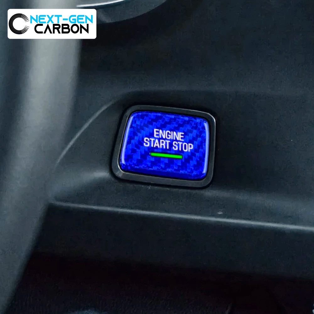 Carbon Fiber Console Engine Start Stop Button Cover Sticker For Camaro 2016-2020