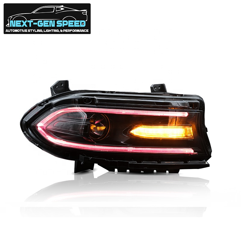 VLAND RGB LED Projector Headlights For 2015-2023 Dodge Charger - Pair