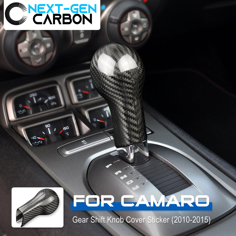 KIMISS Gear Knob Cover,Carbon Fiber Car Gear Knob Sticker Fit for Camaro 2016-2019 