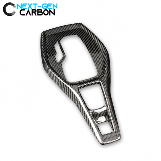 Second image of 2016 - 24 Camaro Carbon Fiber Gear Shifter Console Trim Cover (Black/Red/Blue)