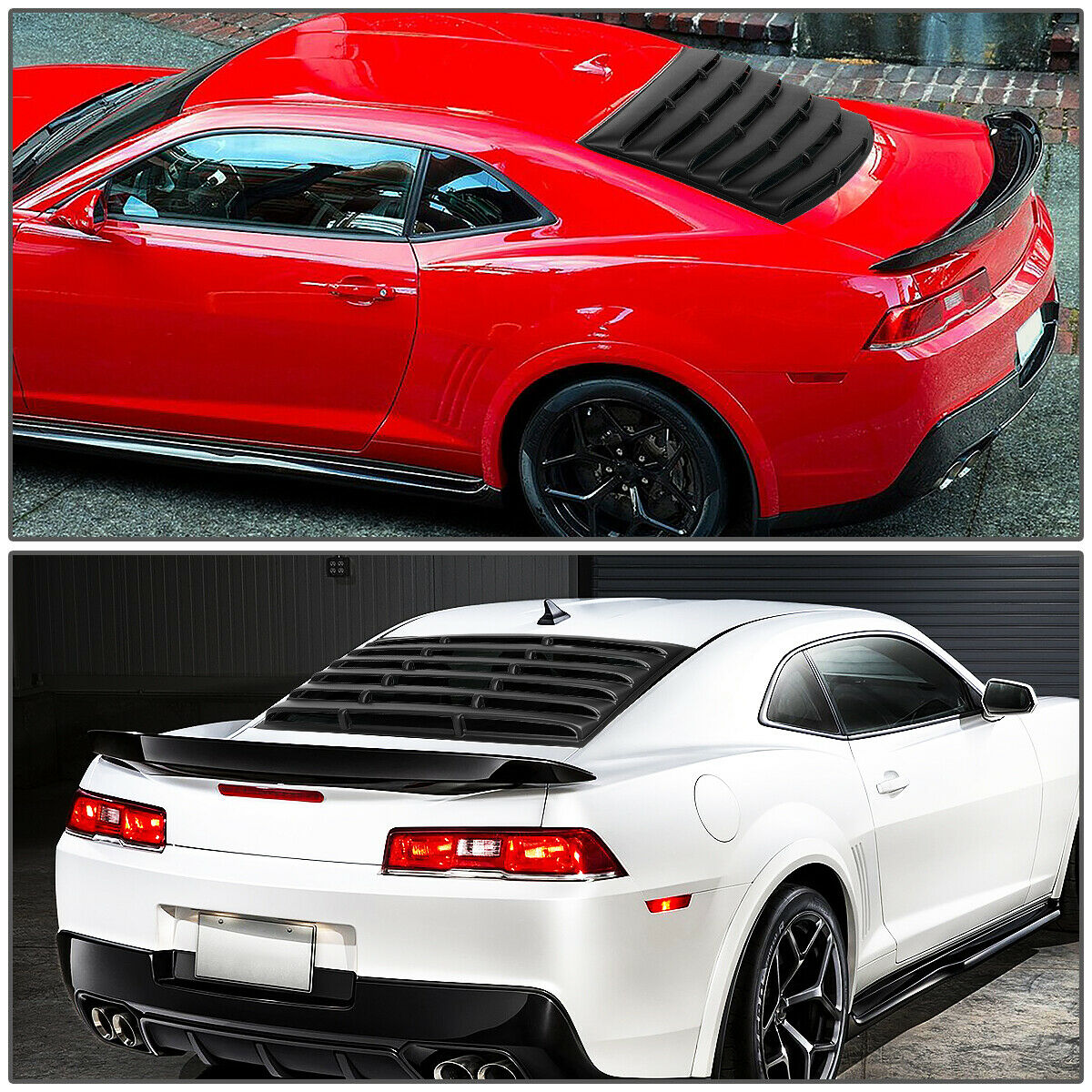 Side Window Louvers for Camaro 2010-2015 LS LT RS SS GTS ABS Window Scoop Cover Vent Lambo GT Style Red 