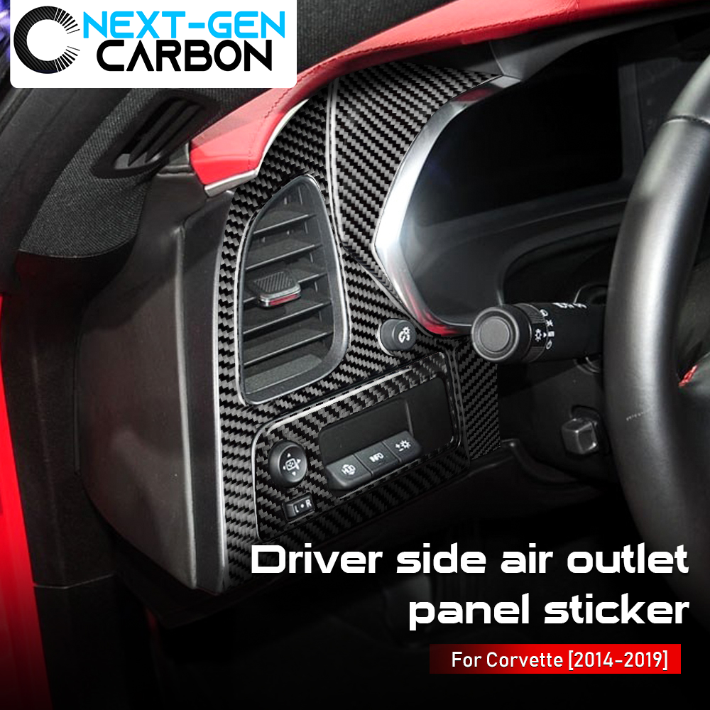 Interior Real Carbon Fiber Dash Trim Cover KIT Set for 2014 2015 2016 2017 2018 2019 Chevy Chevrolet Corvette C7 C-7
