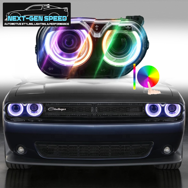 2015 - 24 Dodge Challenger Prebuilt RGB LED Headlights