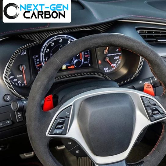 Second image of 2014 - 19 C7 Corvette Carbon Fiber Speedometer Cover Kit | Next-Gen Carbon