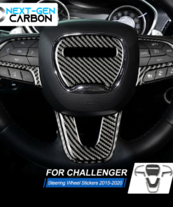 Jstotrim Carbon Fiber Steering Wheel Cover Trim Accessories for Dodge Challenger 2015+ 
