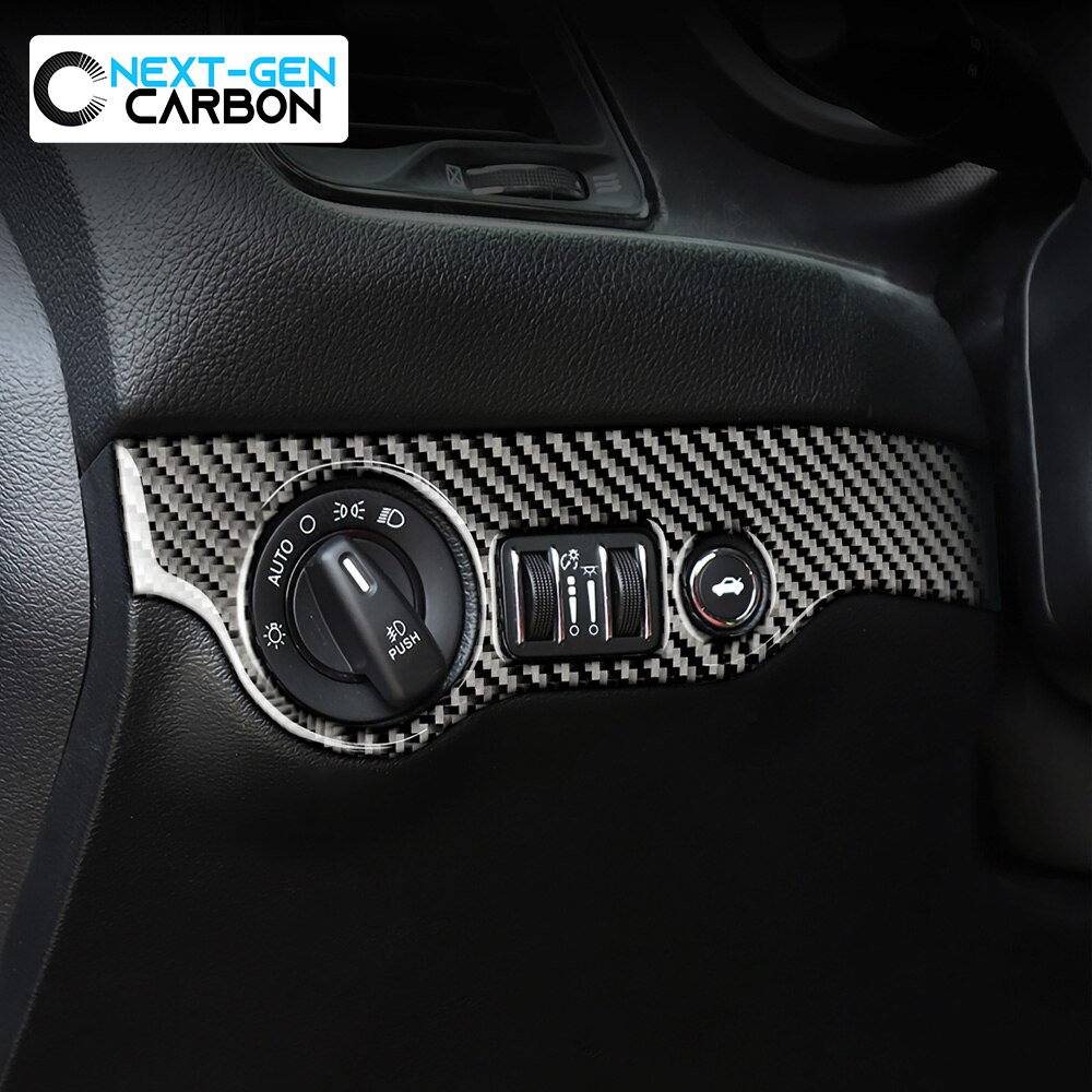 for 2010-2020 Dodge Charger Carbon Fiber Style for 2011-2020 Dodge Durango JeCar Headlight Control Switch Knob Cover Trim for 2015-2020 Dodge Challenger 