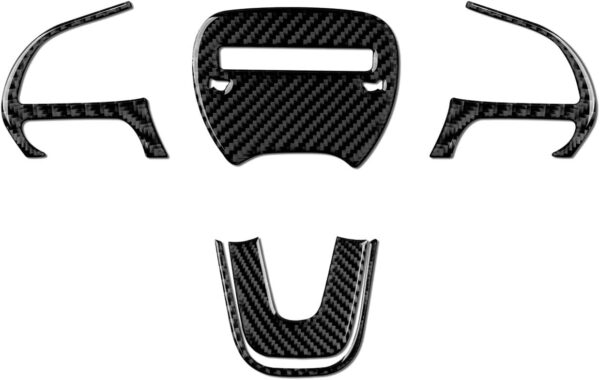 2015 - 24 Dodge Charger / Challenger Real Carbon Fiber Steering Wheel Trim Cover Kit | Next-Gen Carbon