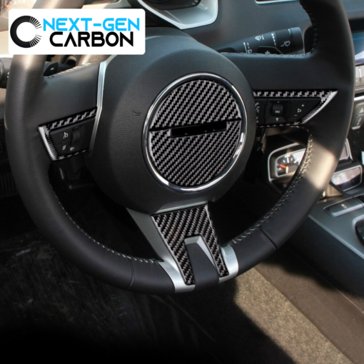 Camaro Carbon Fiber Steering Wheel Trim Cover Kit