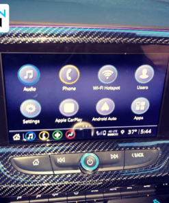 2016 - 23 Camaro Real Carbon Fiber 8 Radio Screen Trim Cover | Black / Red
