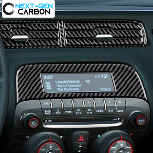 Second image of 2010 - 12 5th Gen Camaro Carbon Fiber Radio/Climate Control Trim + Center Vent Overlay | Next-Gen Carbon