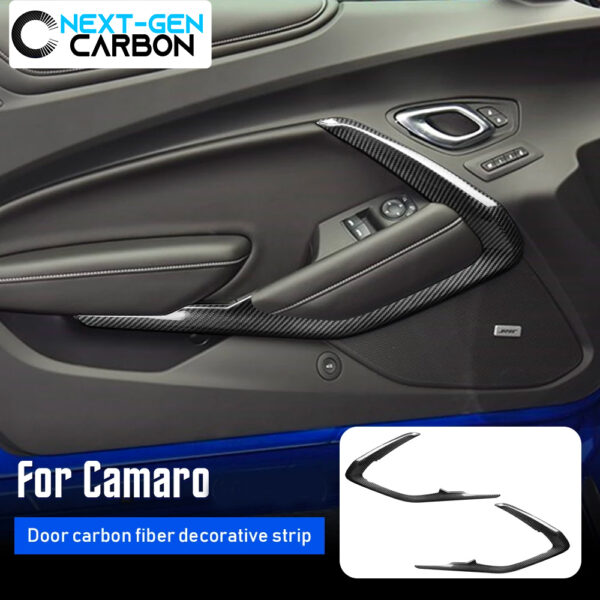 2016 - 24 Camaro Carbon Fiber Door Trim Surround Cover (With Light/Without Light)