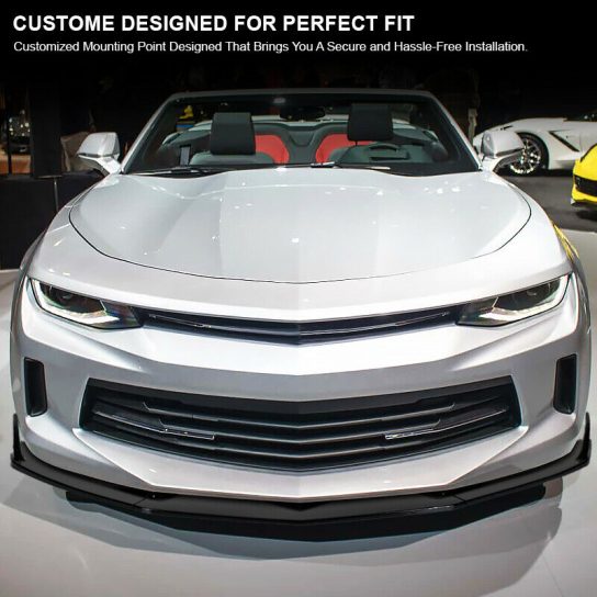 Second image of 2016 - 24 Camaro Gloss Black/Carbon Fiber 3PC Front Splitter Lip | LT/RS/SS/LT1