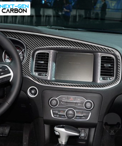 26Pcs For Dodge Charger 15-20 Red Carbon Fiber Interior Full Set Kit Trim  Cover