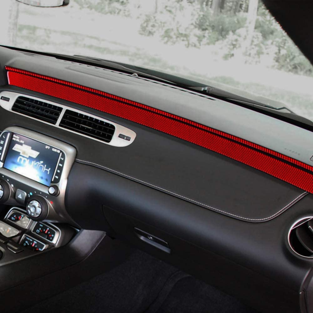 2010 - 15 Camaro Real Carbon Fiber Dashboard Overlay Kit | Black / Red  Carbon - Next-Gen Speed