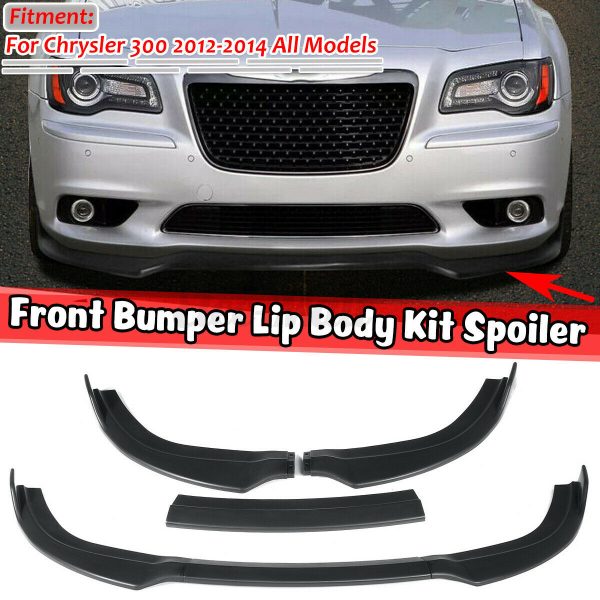 2012 - 14 Chrysler 300 SRT 3PC Front Splitter Lip (Gloss Black/Unpainted)