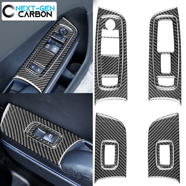 2015 - 24 Dodge Charger / Durango Carbon Fiber Window Switch Panel Overlays | Next-Gen Carbon