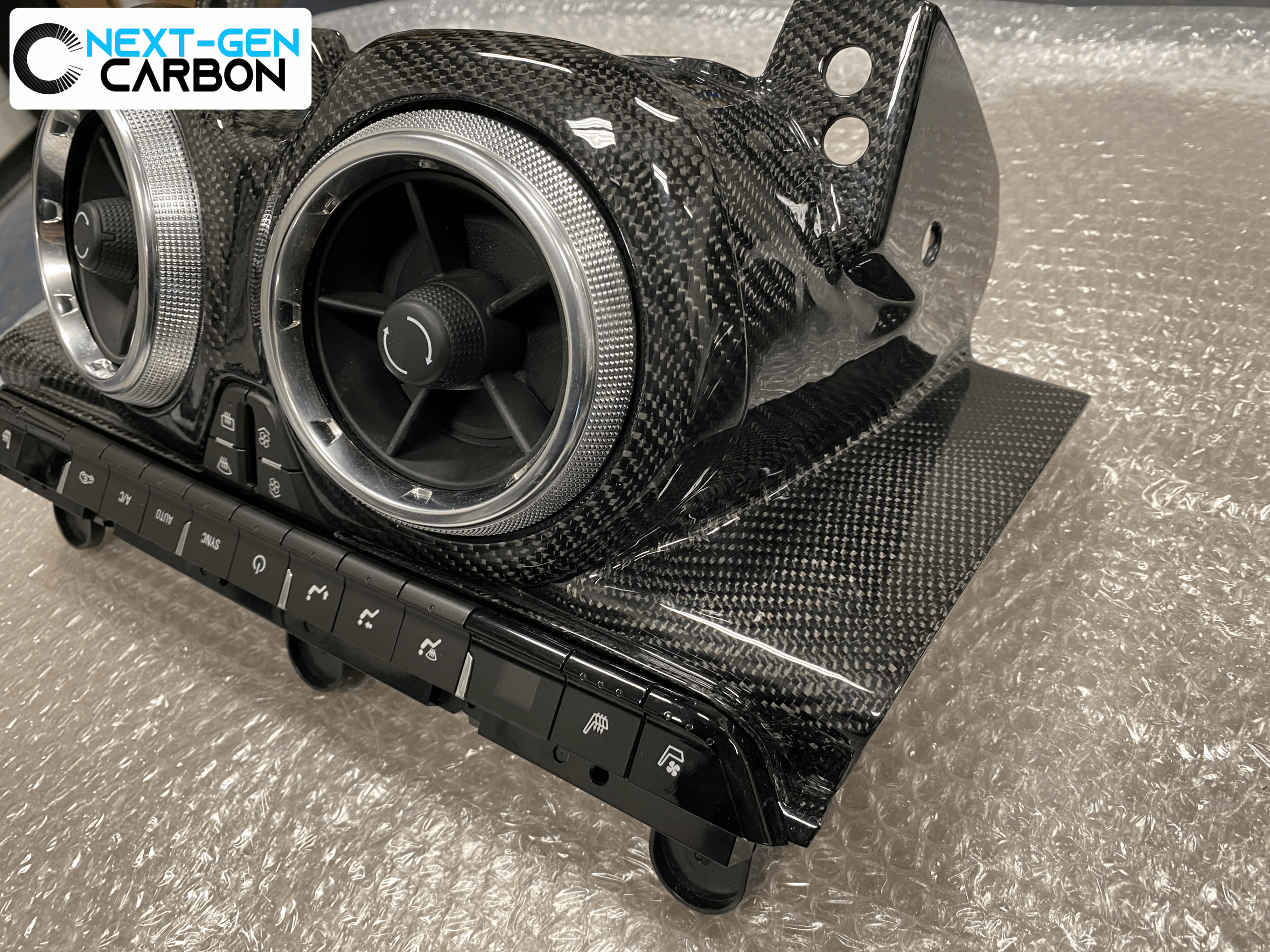 Second image of 2016 - 24 Camaro Carbon Fiber Temperature Control Console Panel | Next-Gen Carbon