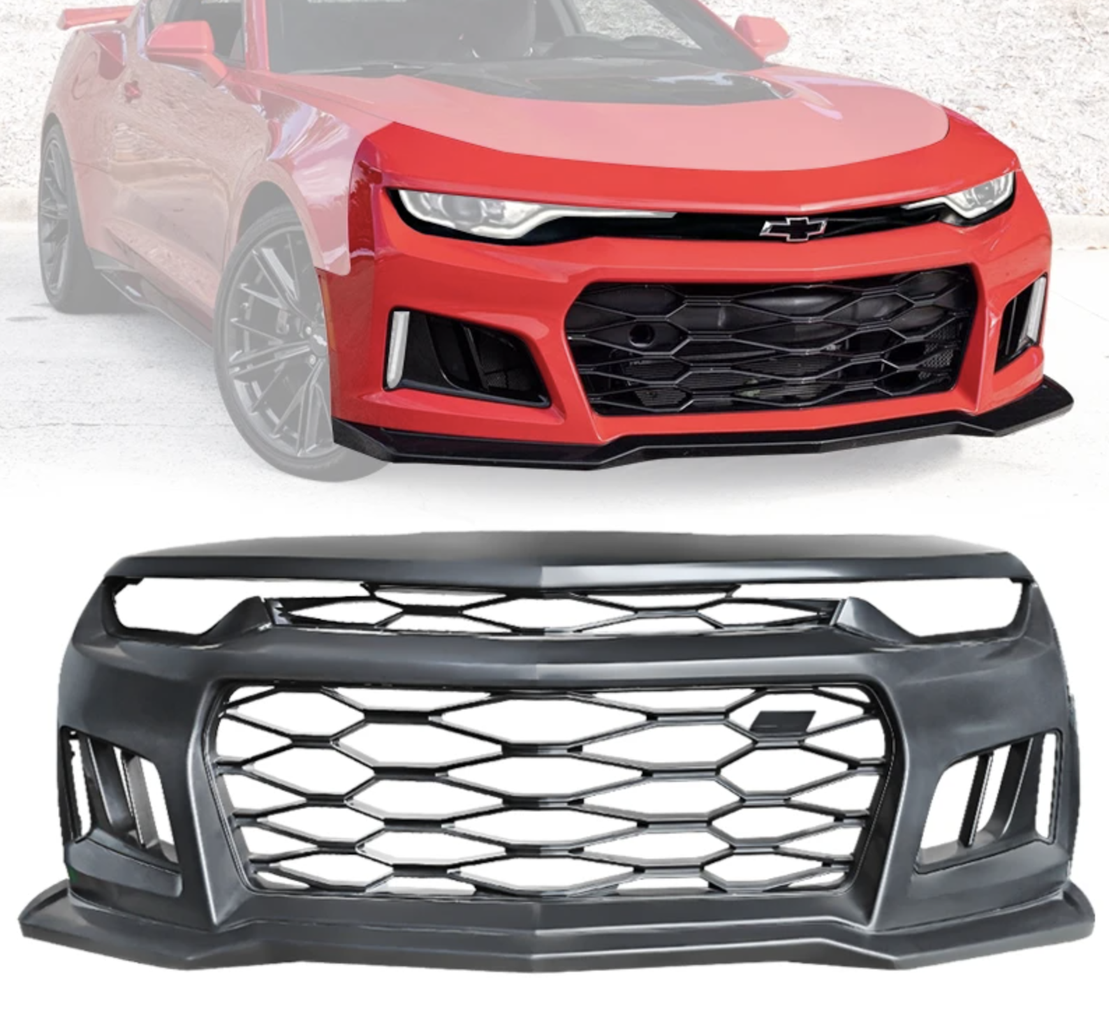 ZL1 Style Front Bumper For 2019-2023 Camaro – Unpainted With LED Fog Lights, Fits LT/LT1/RS