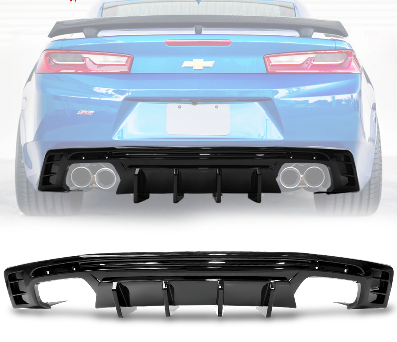 2016 - 24 Camaro Gloss/Matte/Carbon 3PC Quad Tip Diffuser | LT/RS/SS/LT1