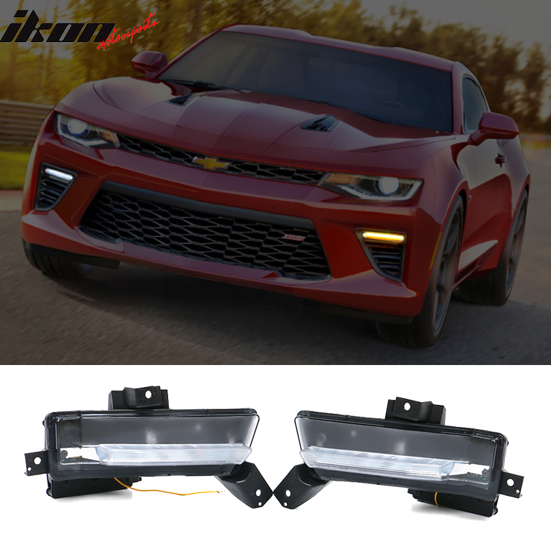 JDMFV Smoked Tint Vinyl Overlays For 2010-2013 Chevy Camaro SS RS Fog Lights / DRLs - Smoke Out Film