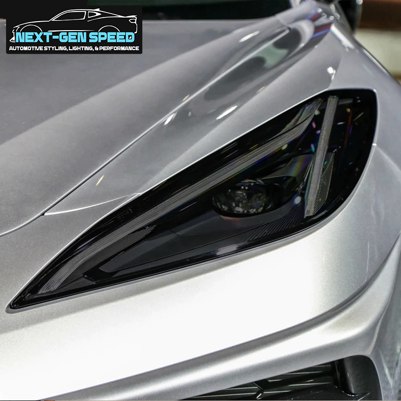 SlickMod PreCut Vinyl Smoke Tint for 2020-2022 Chevy Corvette C8 Headlight Headlight, 20% Dark Smoke 