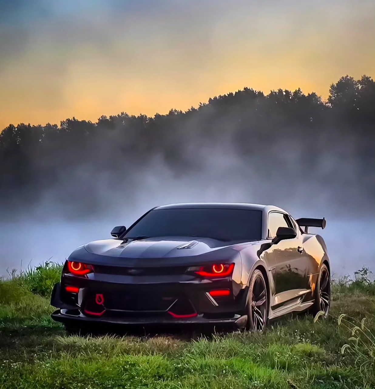 Second image of 2016 - 18 Camaro Prebuilt Color Changing Headlights | Flowseries/RGB | Halo Ring | Demon Eye