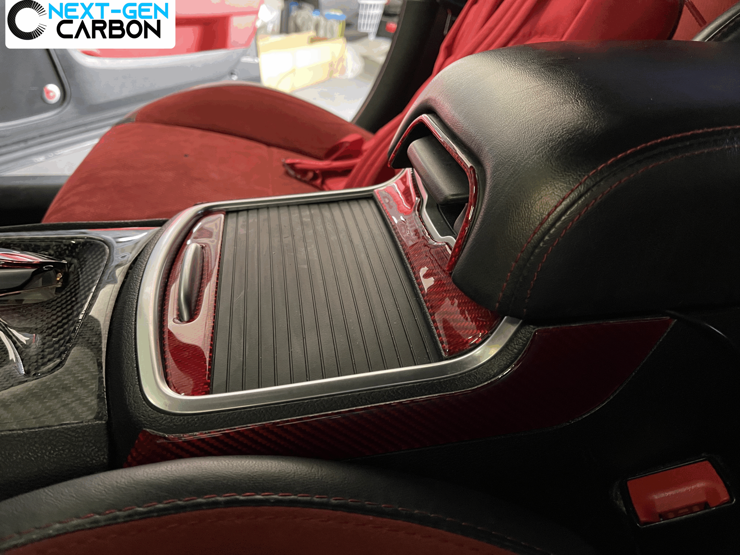 2015 - 24 Dodge Charger Carbon Fiber Cup Holder Console Trim | Next-Gen Carbon